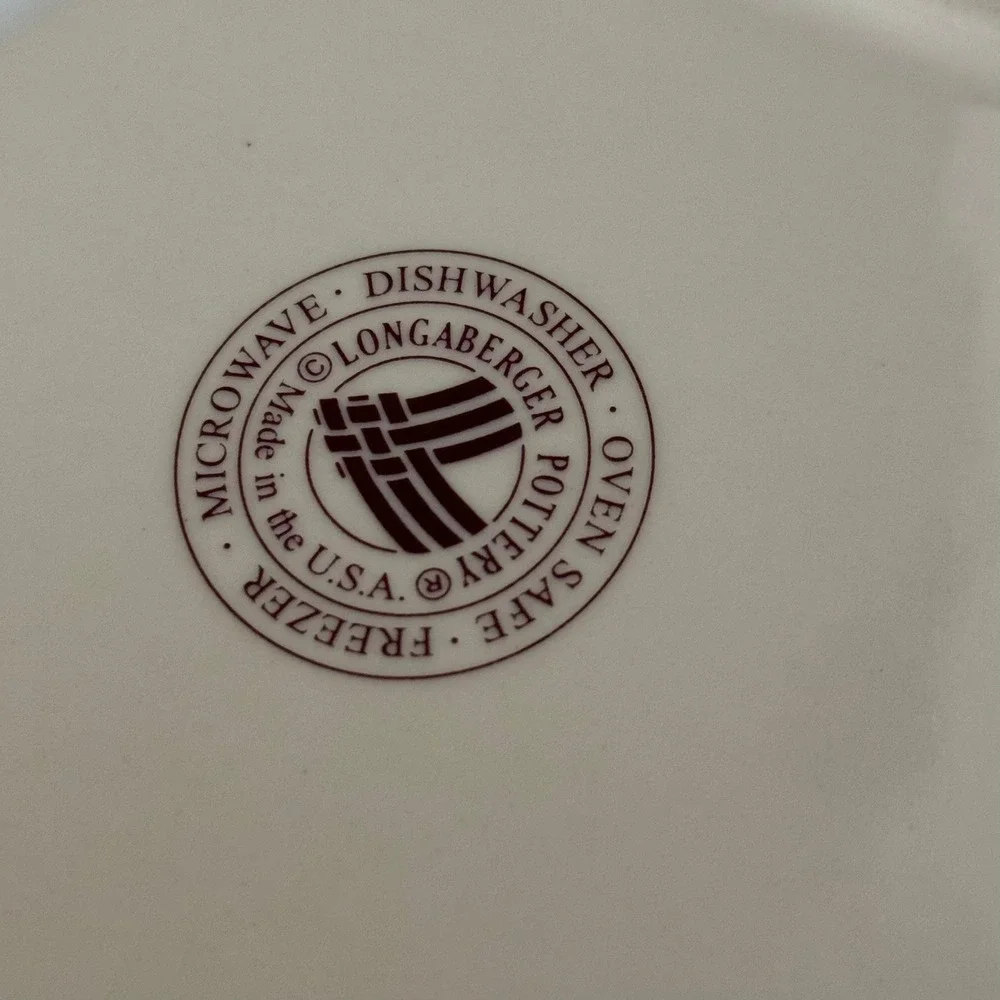 Longaberger Pottery‎ Star Shaped Bowl Woven Traditions Burgundy Oven Dishwasher